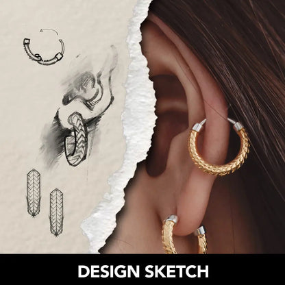 Gold Vermeil Snake Skin Earrings Design Sketch