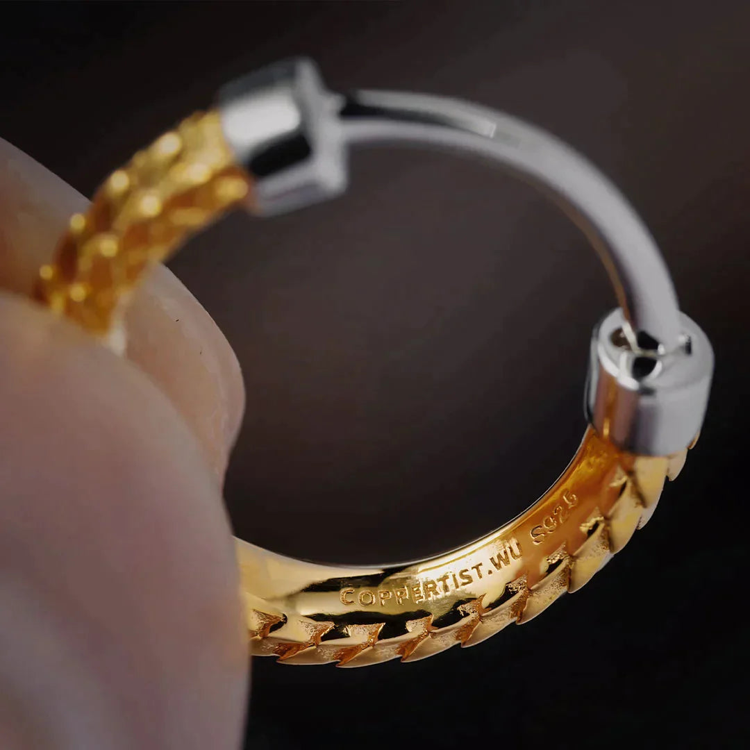 Gold Vermeil Snake Skin Huggie Earrings