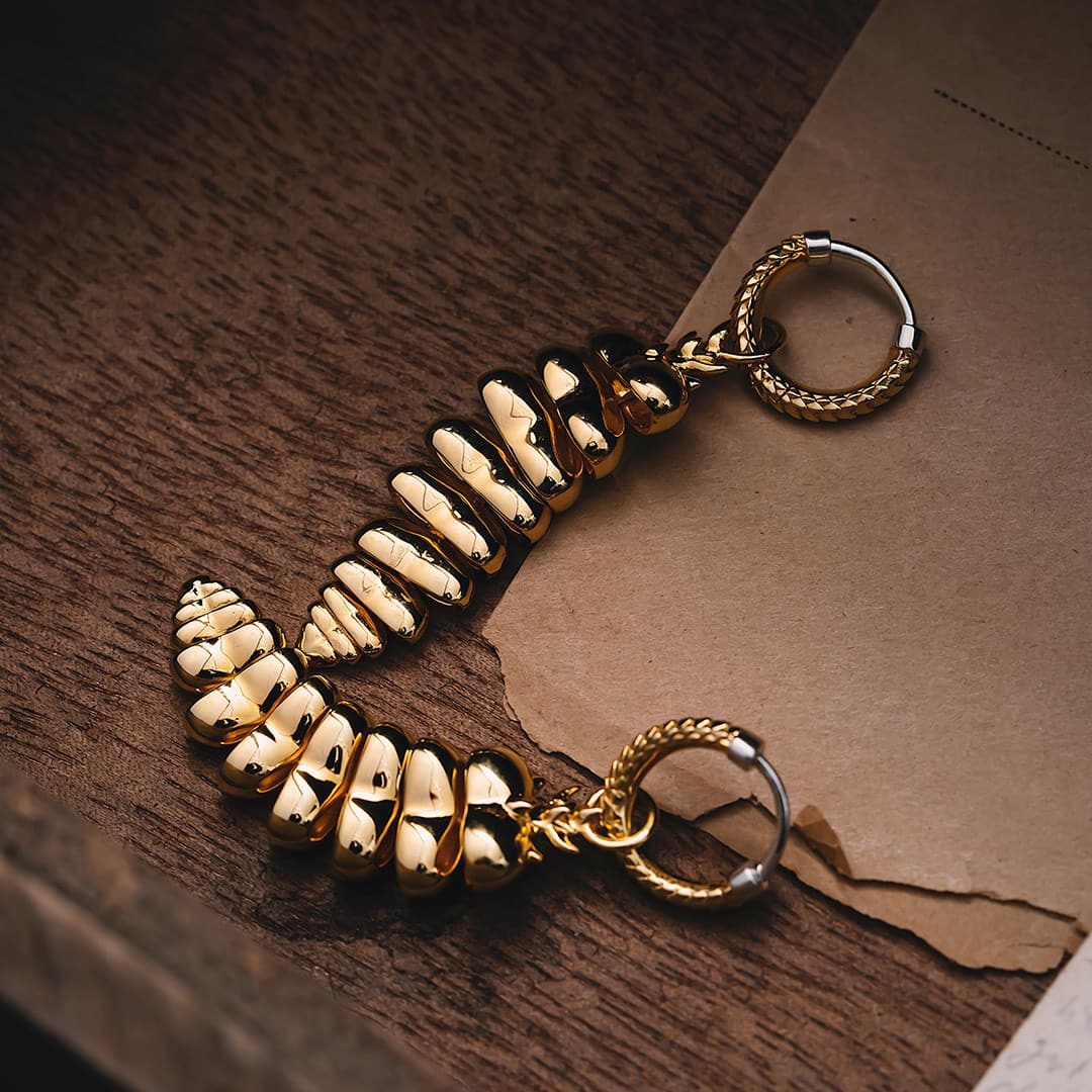 Gold Vermeil Rattlesnake Tail Earrings 2