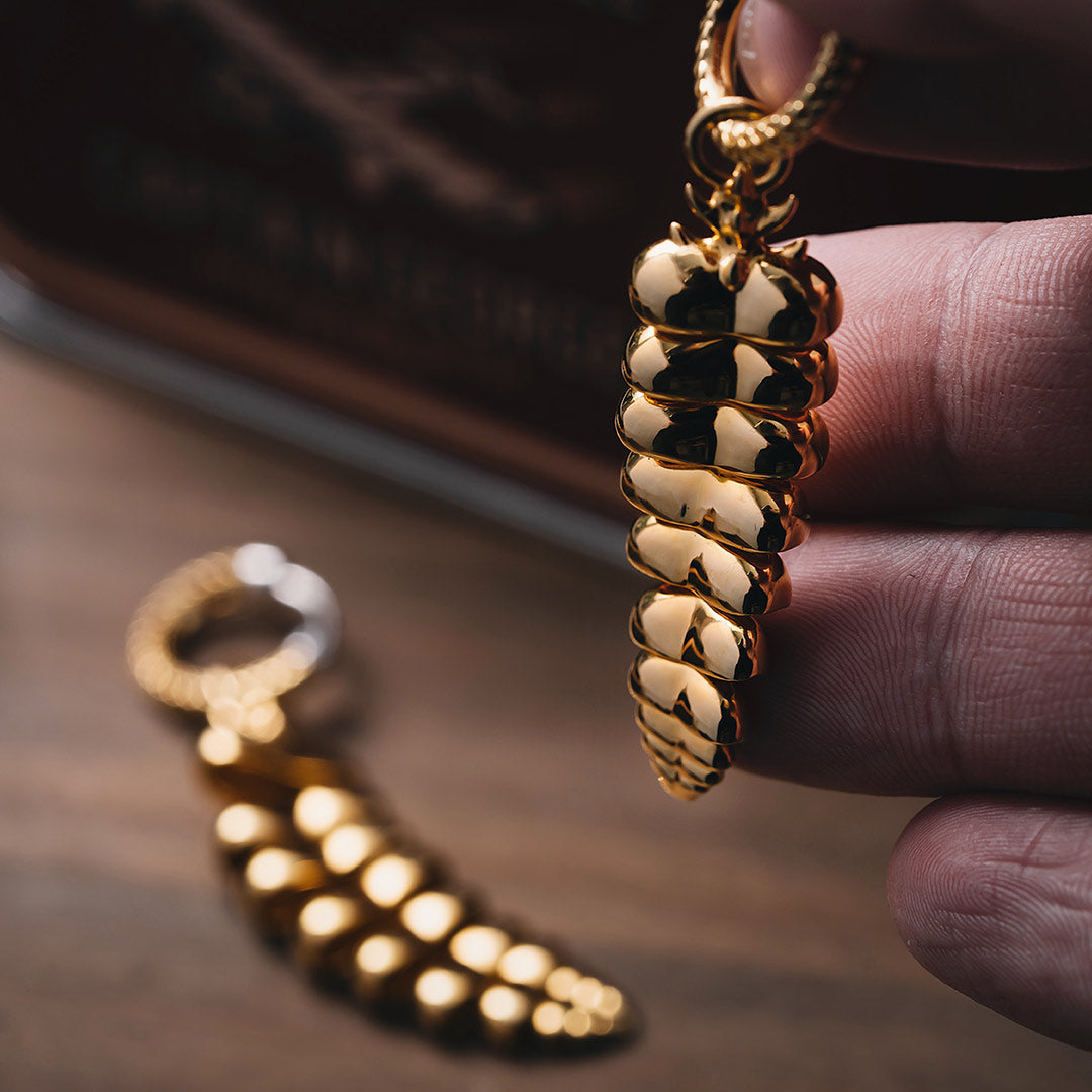 Gold Vermeil Rattlesnake Tail Earrings 4