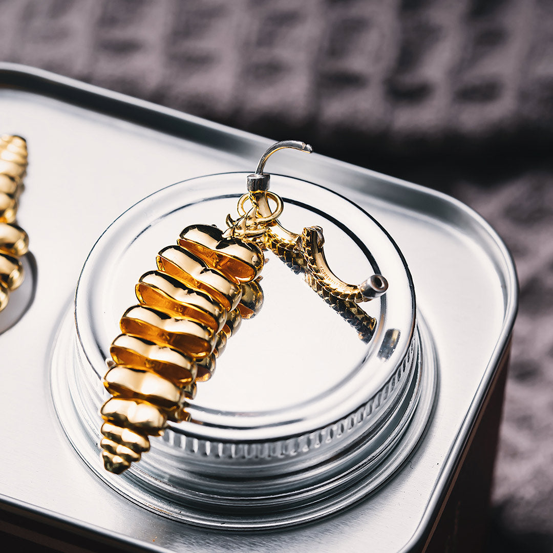 Gold Vermeil Rattlesnake Tail Earrings 7