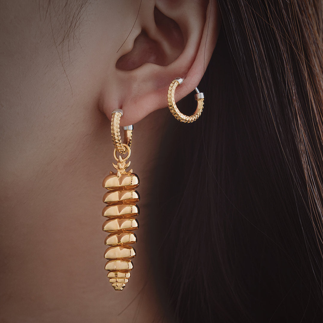 Gold Vermeil Rattlesnake Tail Earrings