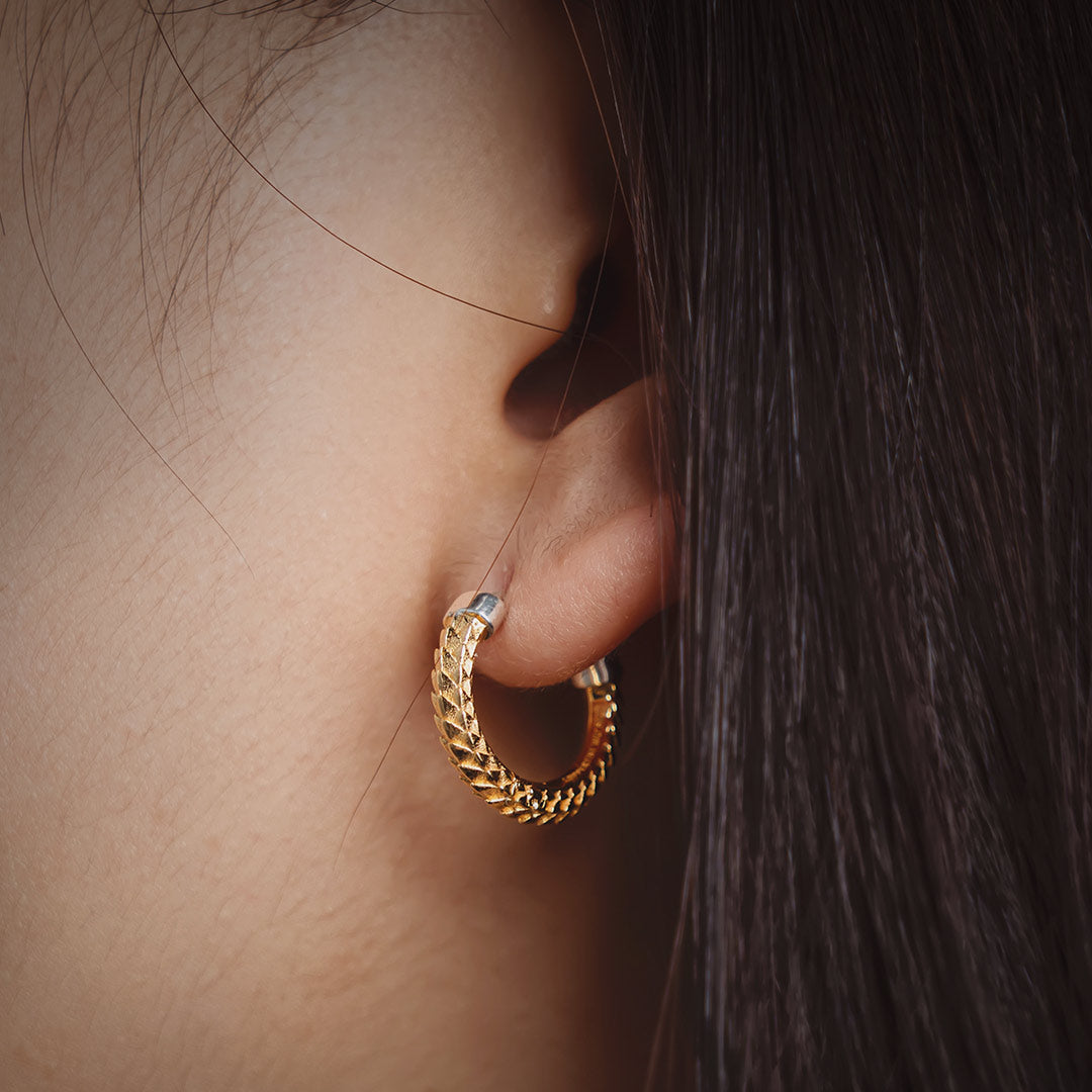 Gold Vermeil Snake Hoop Earrings