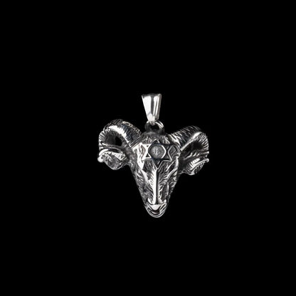 Gothic Goat Head Pendant Details 08