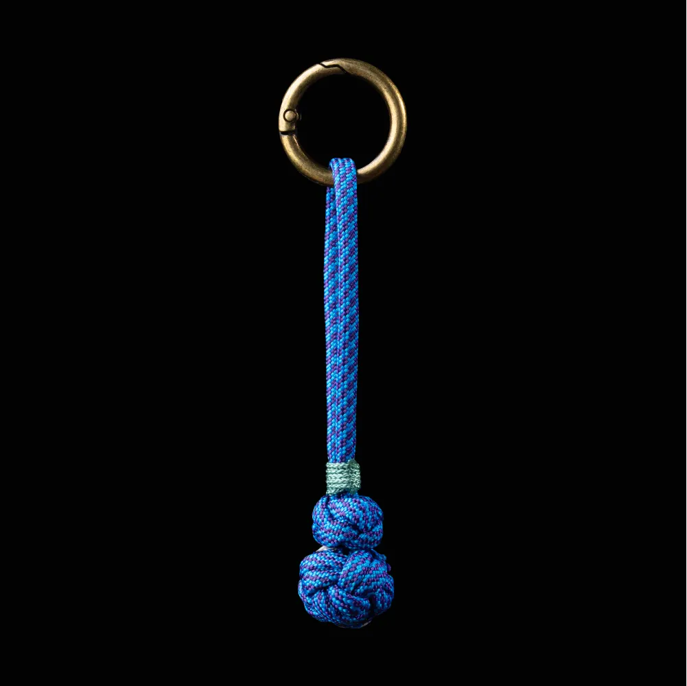 Gourd Version Brass Paracord Braided Keychain BlueViolet Twist