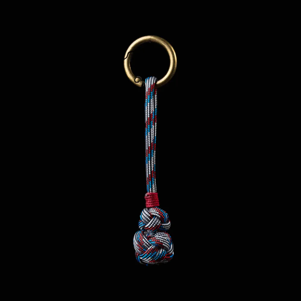 Gourd Version Brass Paracord Braided Keychain Captain Blue