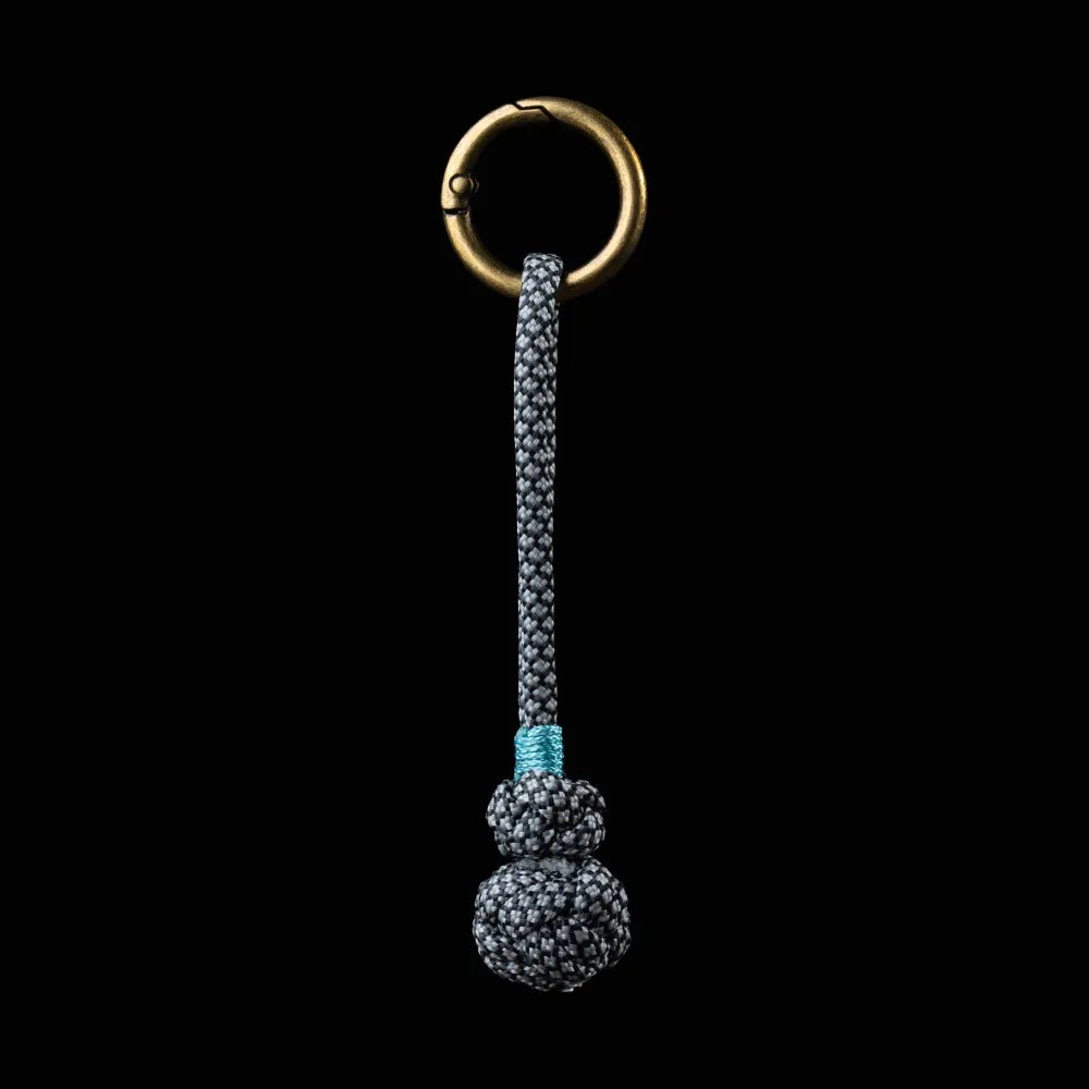 Gourd Version Brass Paracord Braided Keychain Diamond Gray