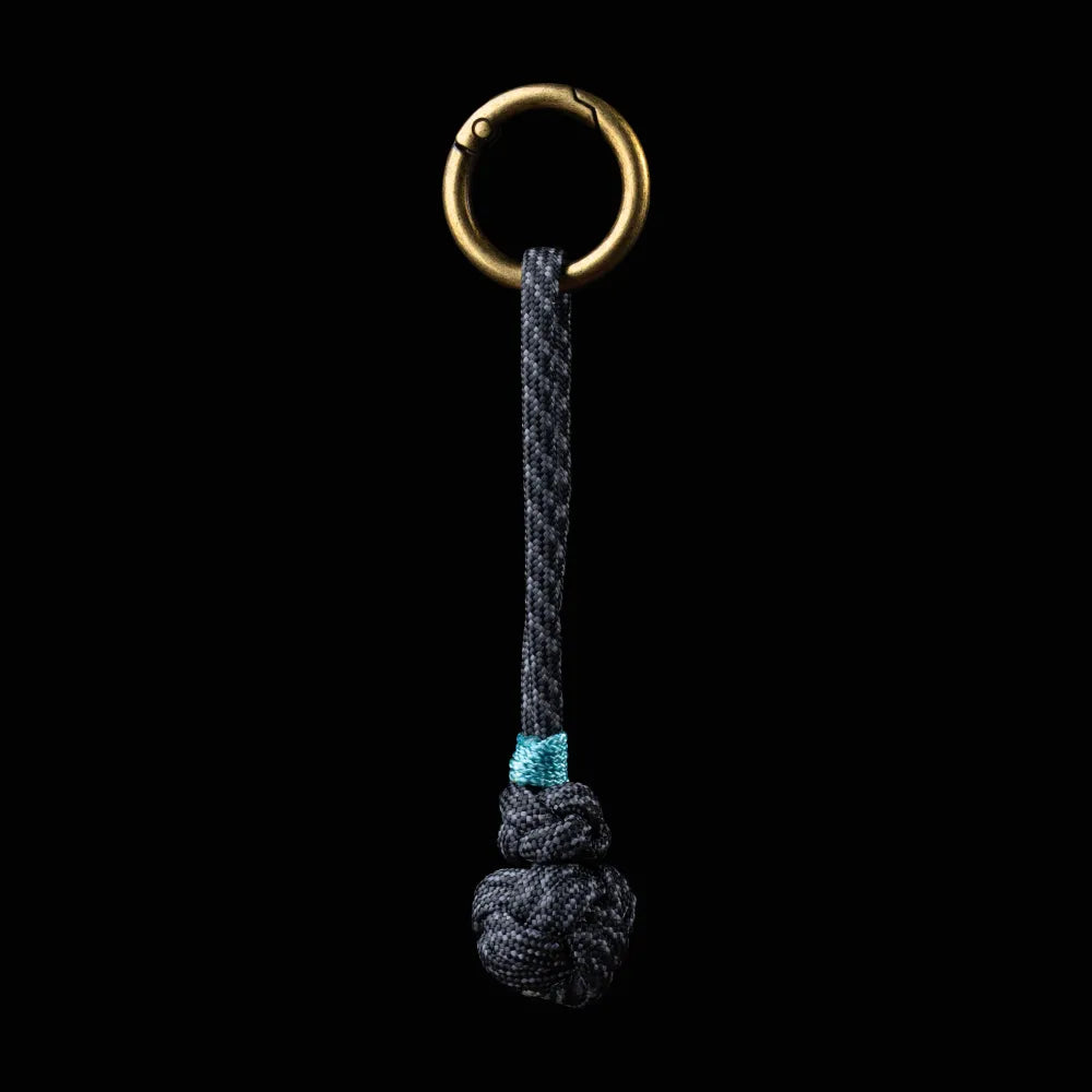Gourd Version Brass Paracord Braided Keychain Midnight Black