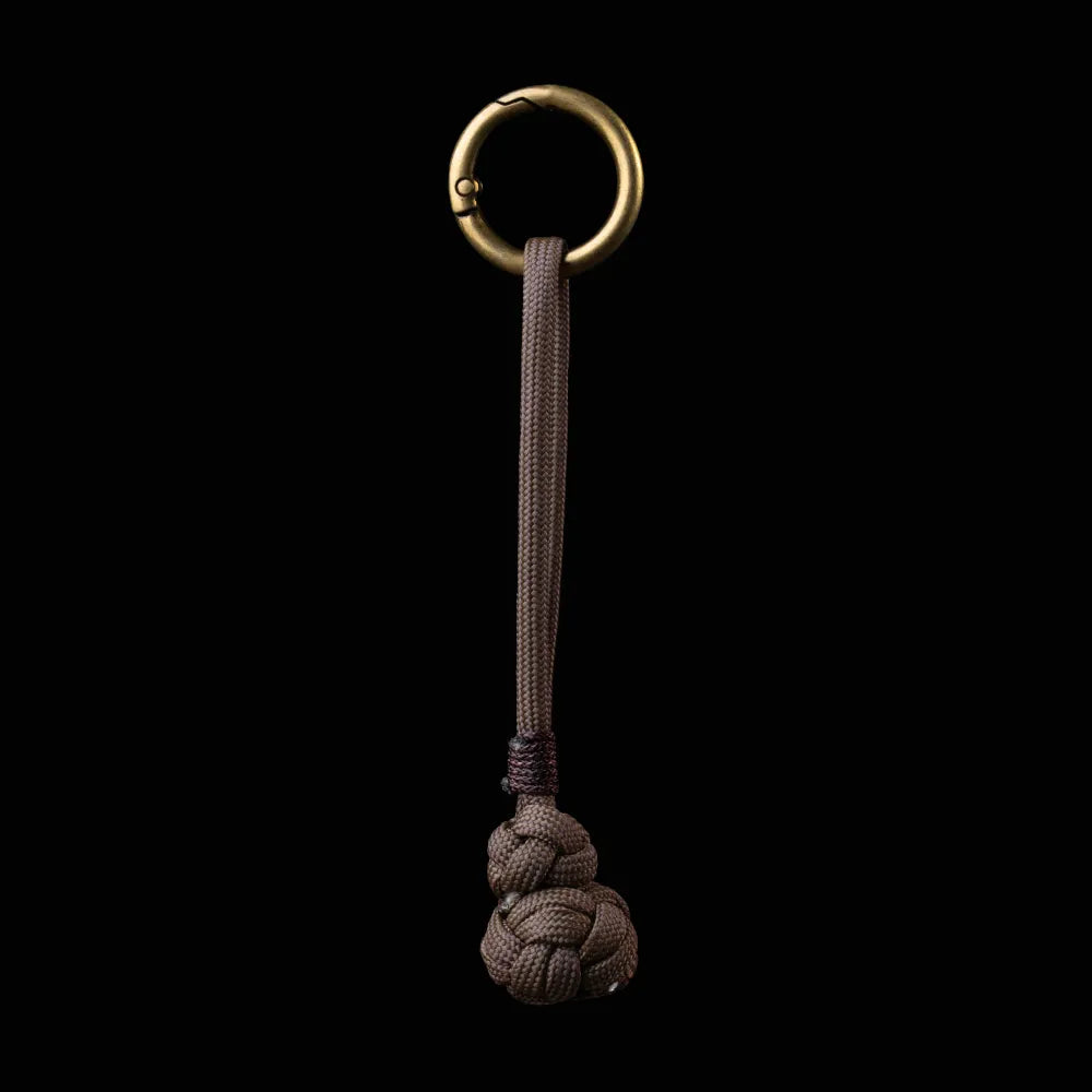 Gourd Version Brass Paracord Braided Keychain Mocha Brown