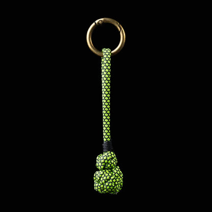 Gourd Version Brass Paracord Braided Keychain Neon Green