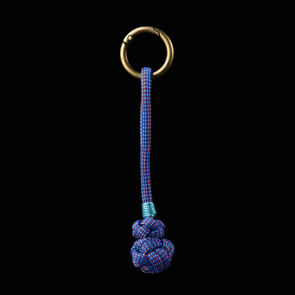 Gourd Version Brass Paracord Braided Keychain Neon Ribbon