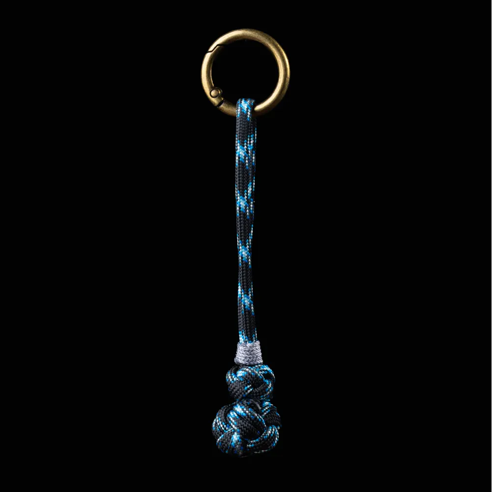 Gourd Version Brass Paracord Braided Keychain Thunder Blue