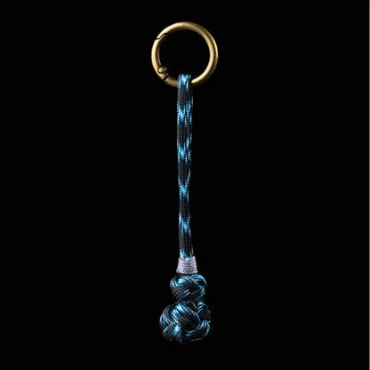 Gourd Version Brass Paracord Braided Keychain Thunder Blue