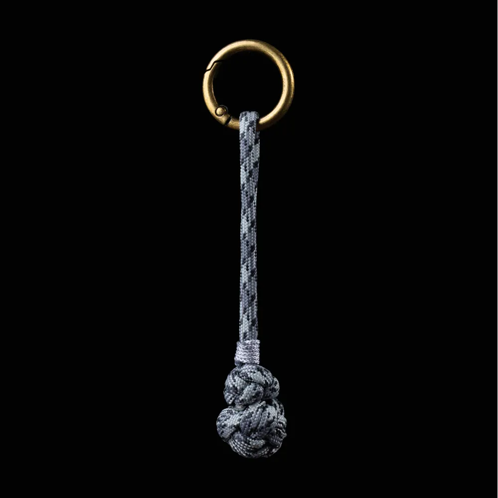 Gourd Version Brass Paracord Braided Keychain Titanium Gray