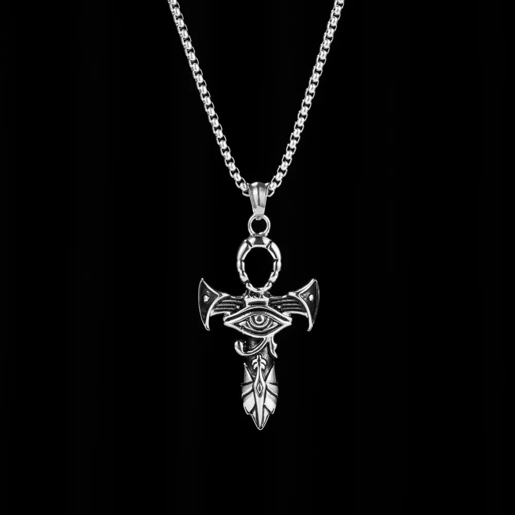 Horus And Ankh Pendant Details 01