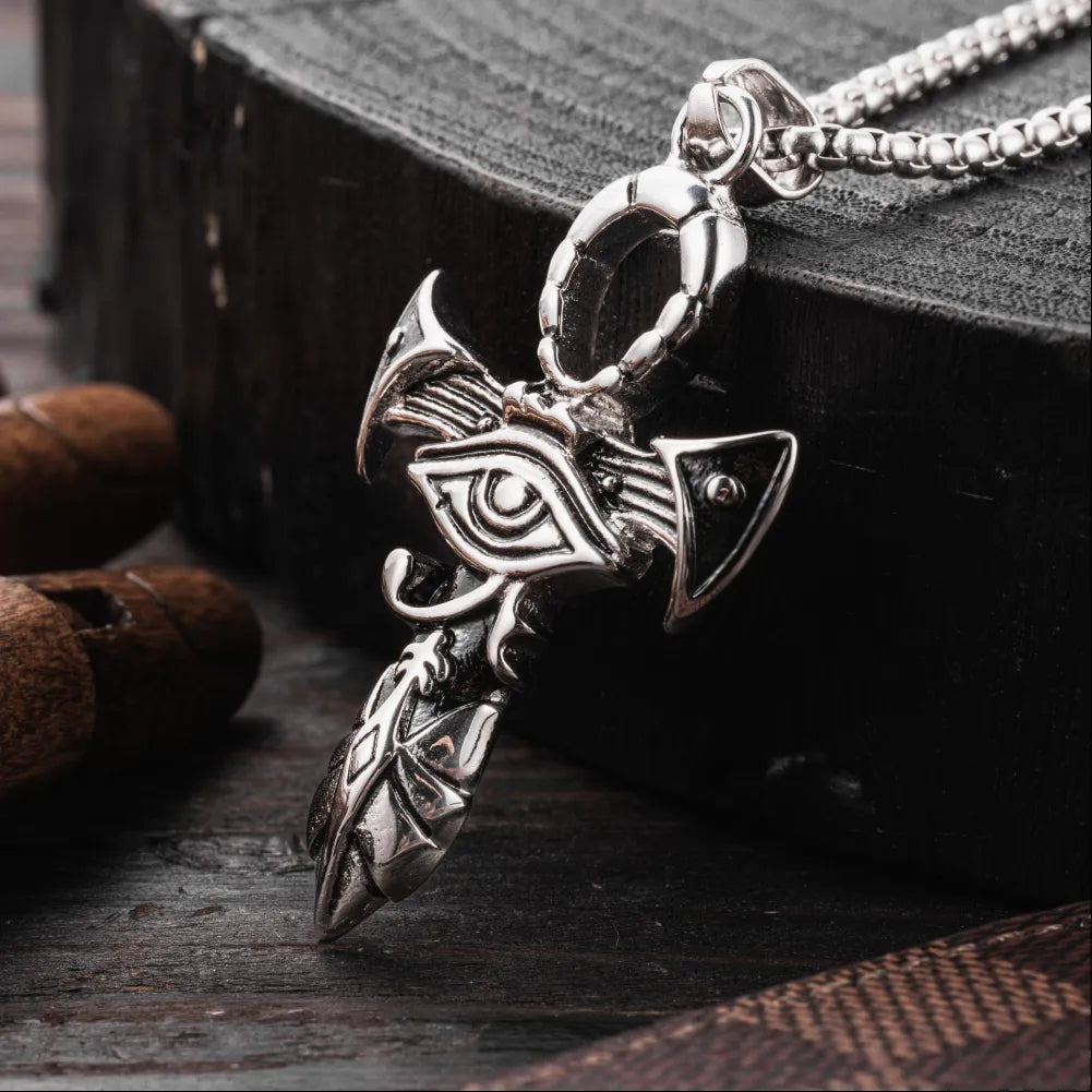 Horus And Ankh Pendant Details 02