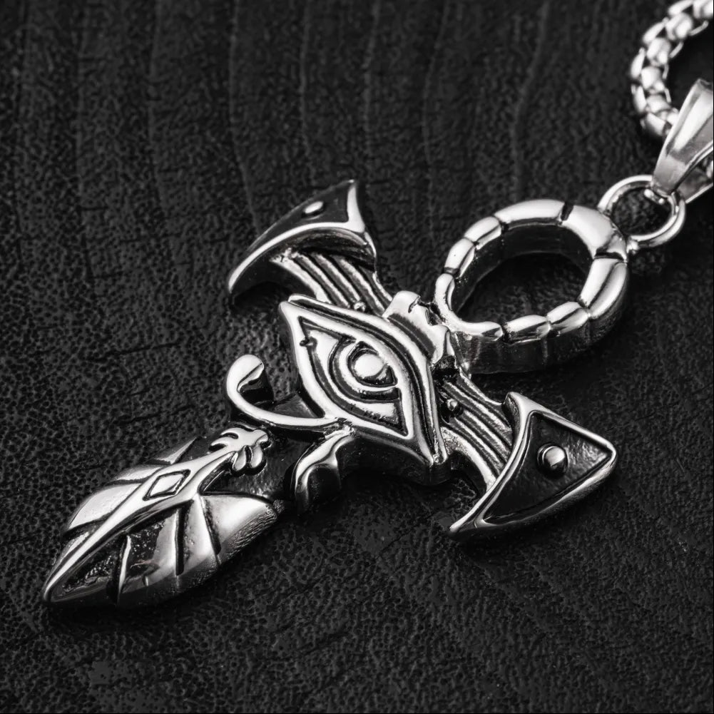 Horus And Ankh Pendant Details 04
