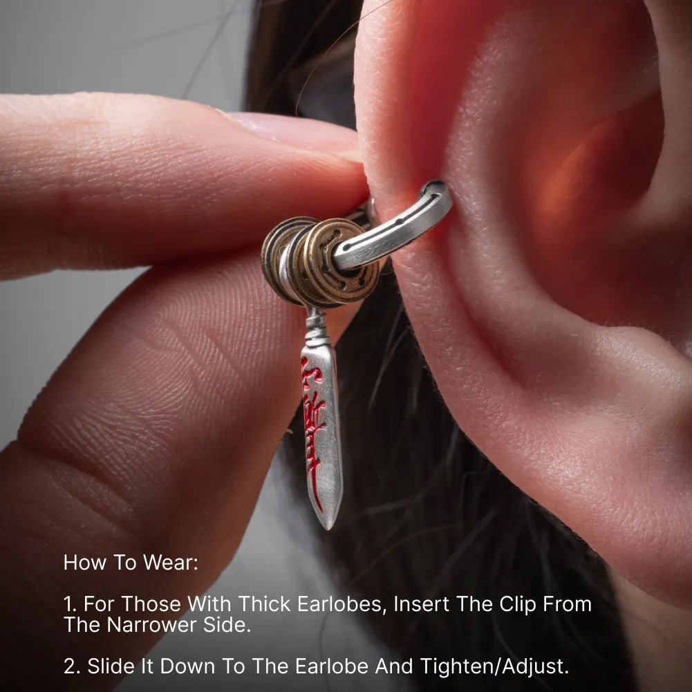 Masterblade Talisman Clip on Earrings Details 05