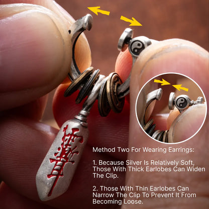 Masterblade Talisman Clip on Earrings Details 06