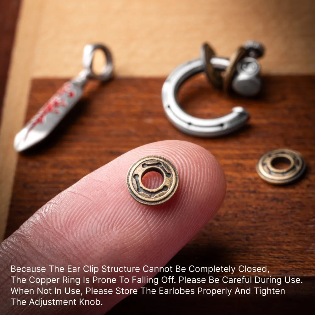 Masterblade Talisman Clip on Earrings Details 09