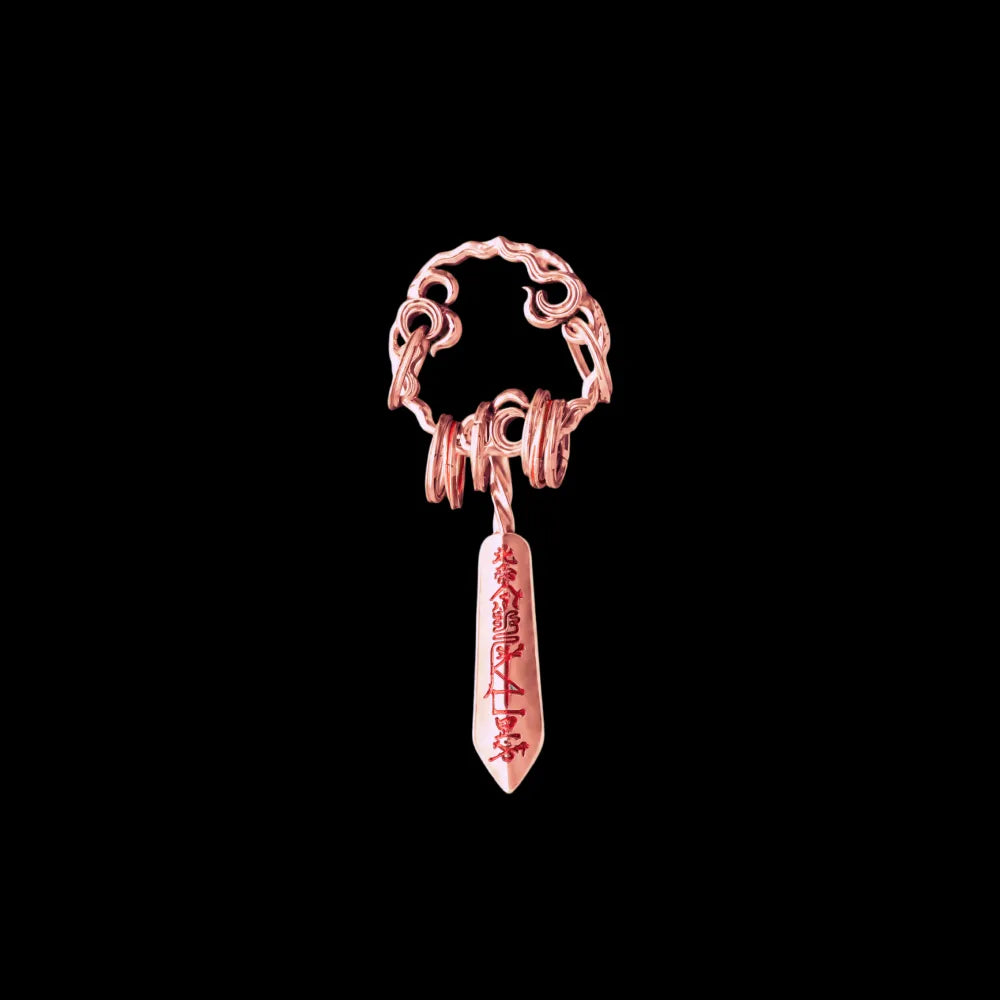 Masterblade Talisman Pendant 18K rose gold and cinnabar black background product view
