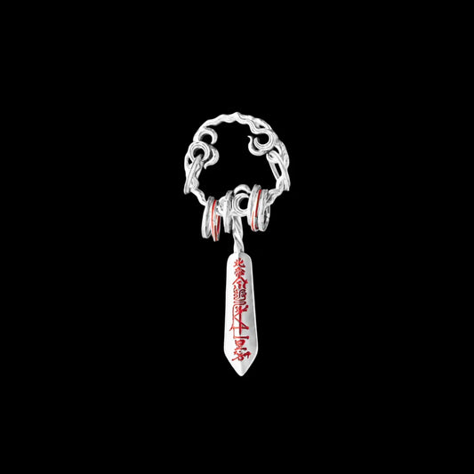 Masterblade Talisman Pendant silver and cinnabar black background product view