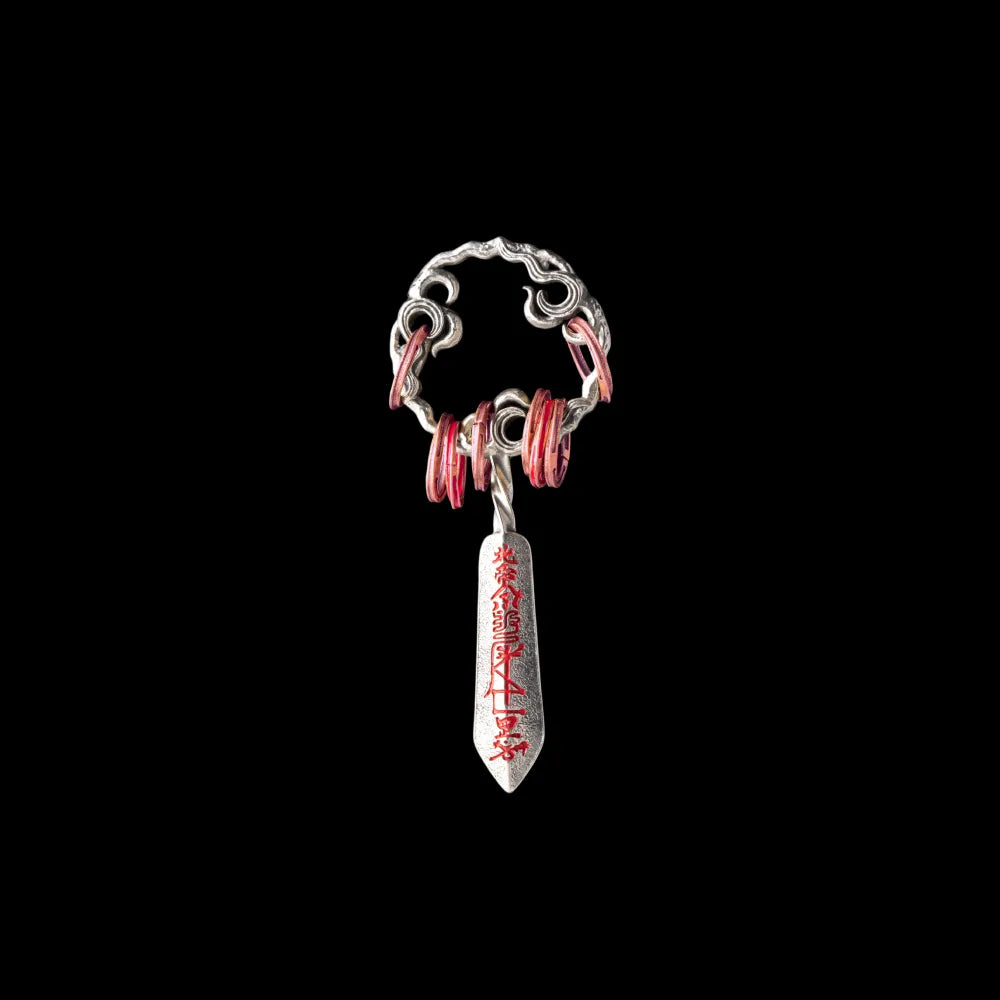 Masterblade Talisman Pendant white bronze copper and cinnabar black background product view