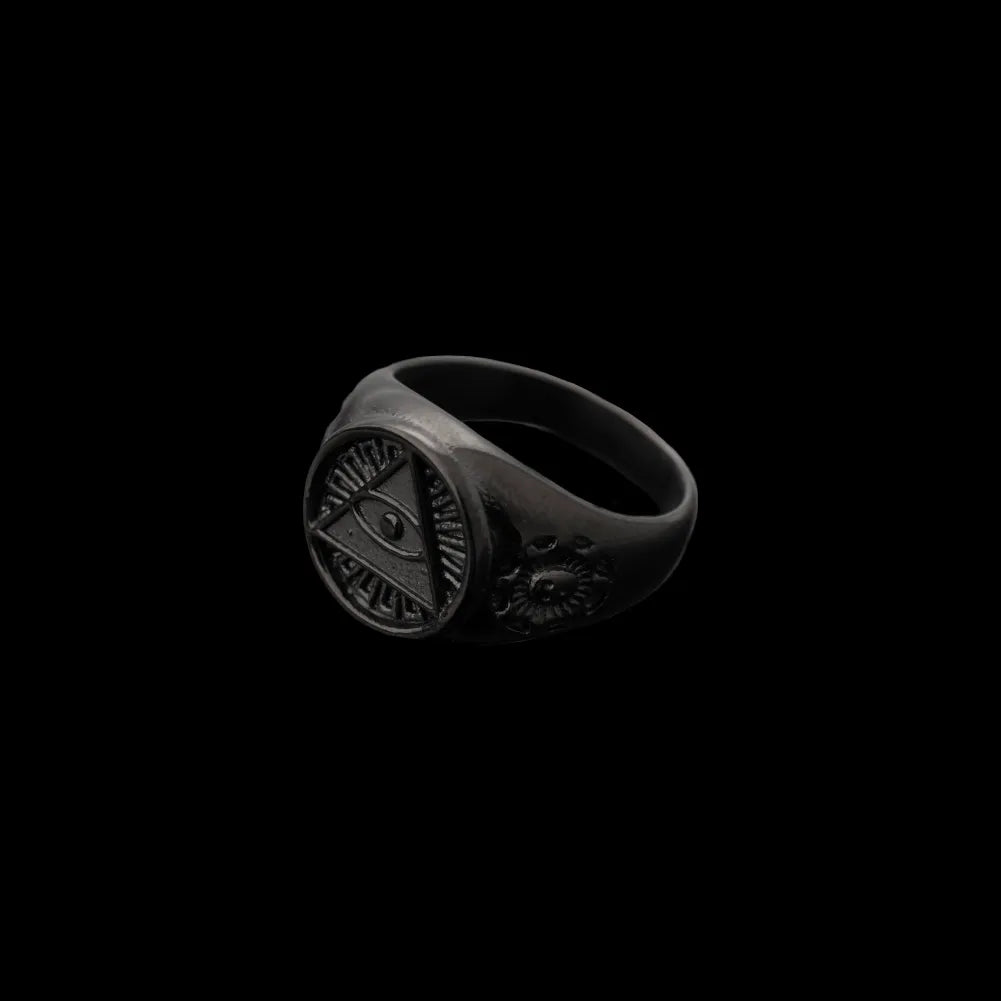 Matte Black Horus Signet Ring