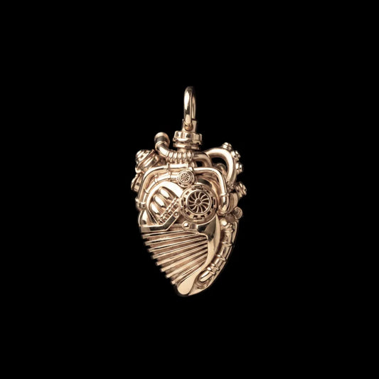 Mechanical Heart Capsule 14K Gold