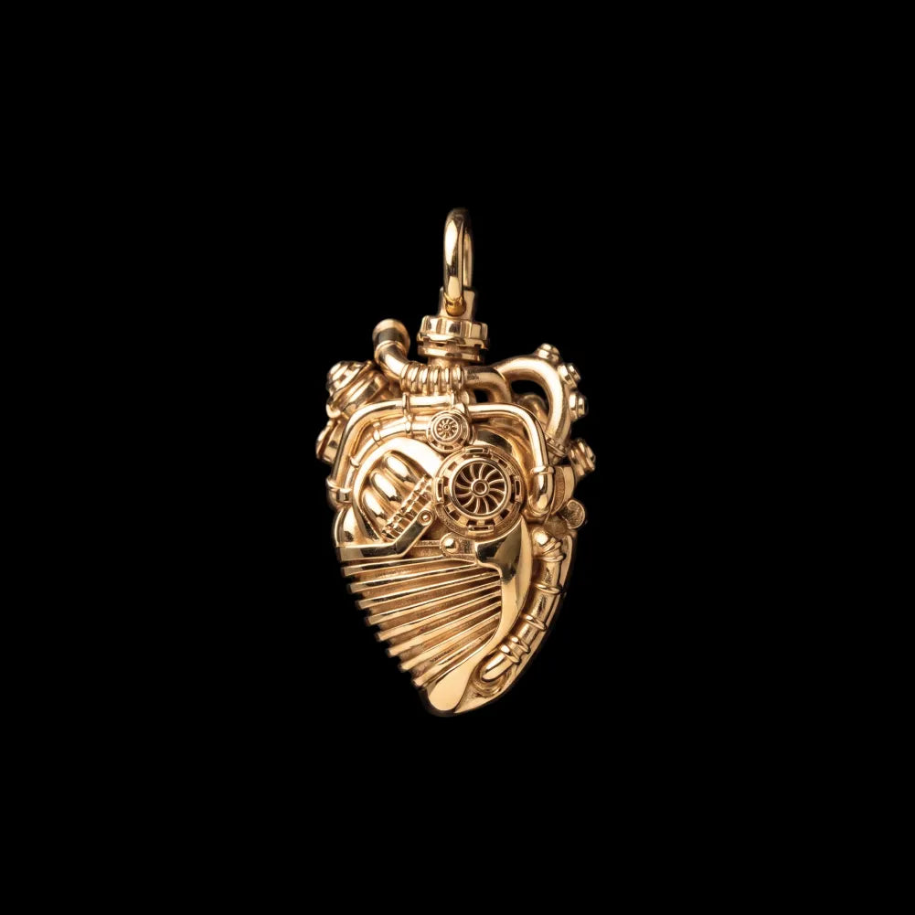 Mechanical Heart Capsule 18K GP
