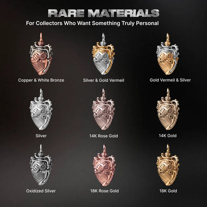 Mechanical Heart Capsule brass white bronze Details 05