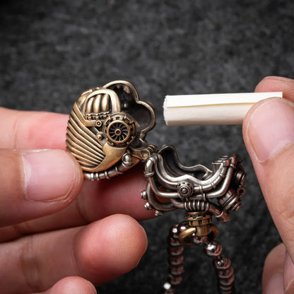 Mechanical Heart Capsule brass white bronze Details 10
