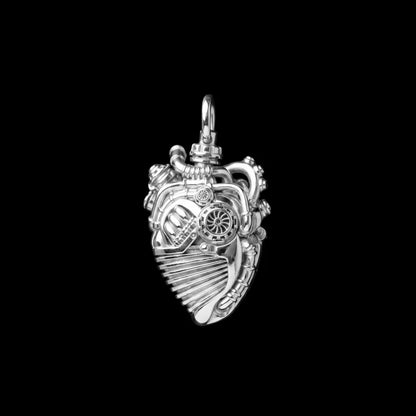 Mechanical Heart Capsule Silver