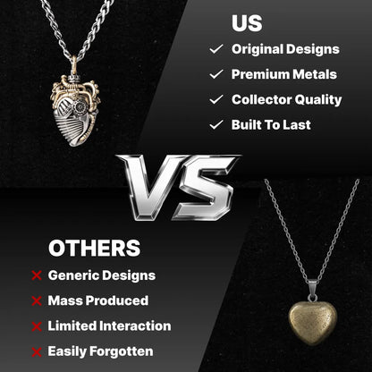 Mechanical Heart Capsule white bronze brass Details 03