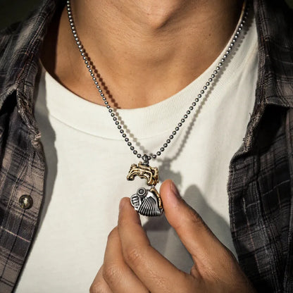 Mechanical Heart Capsule white bronze brass Details 12