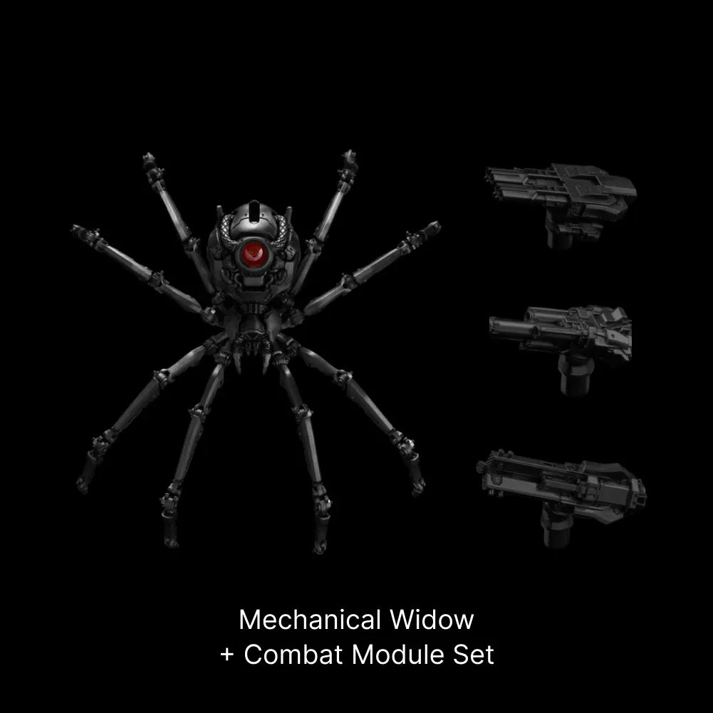 Blackened Mechanical Widow Mechanical Widow + Combat Module Set Black Background