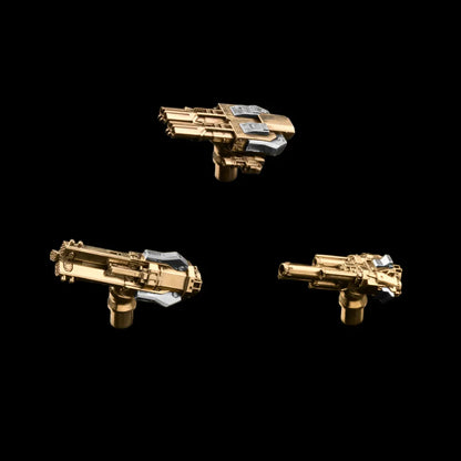 Brass & White Bronze Mechanical Widow Combat Module Set Black Background