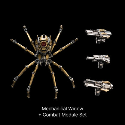 Brass & White Bronze Mechanical Widow Mechanical Widow + Combat Module Set Black Background
