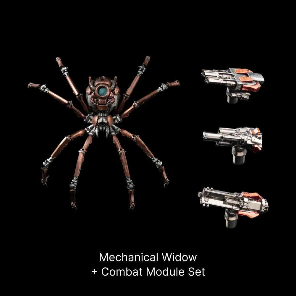 Copper & White Bronze Mechanical Widow Mechanical Widow + Combat Module Set Black Background