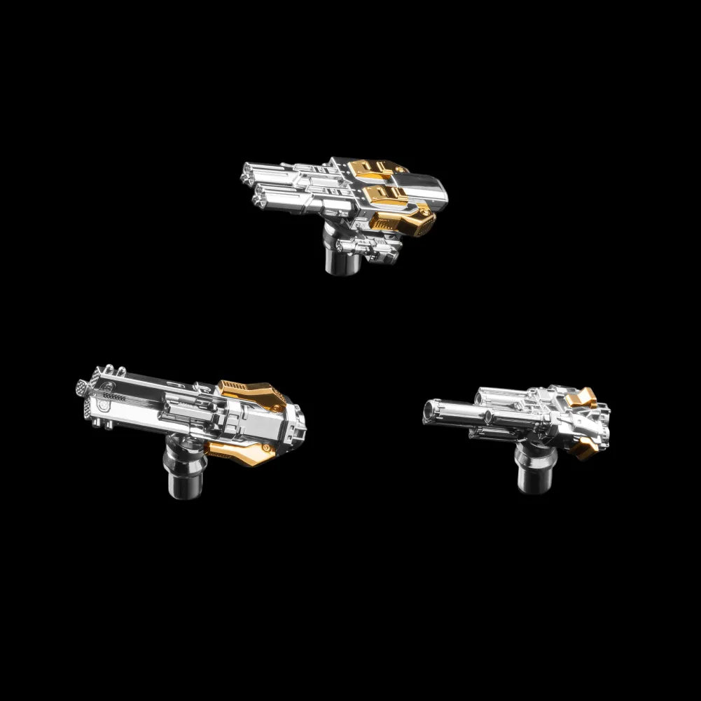 Silver & 18K GP Mechanical Widow Combat Module Set Black Background