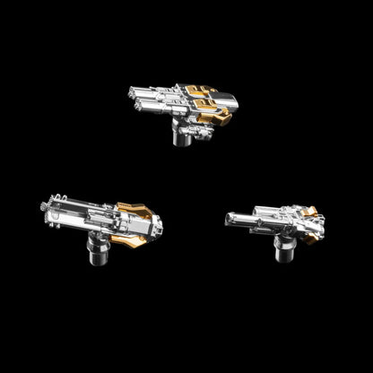 Silver & 18K GP Mechanical Widow Combat Module Set Black Background