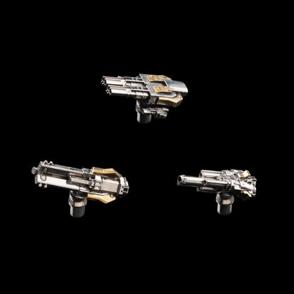 White Bronze & Brass Mechanical Widow Combat Module Set Black Background