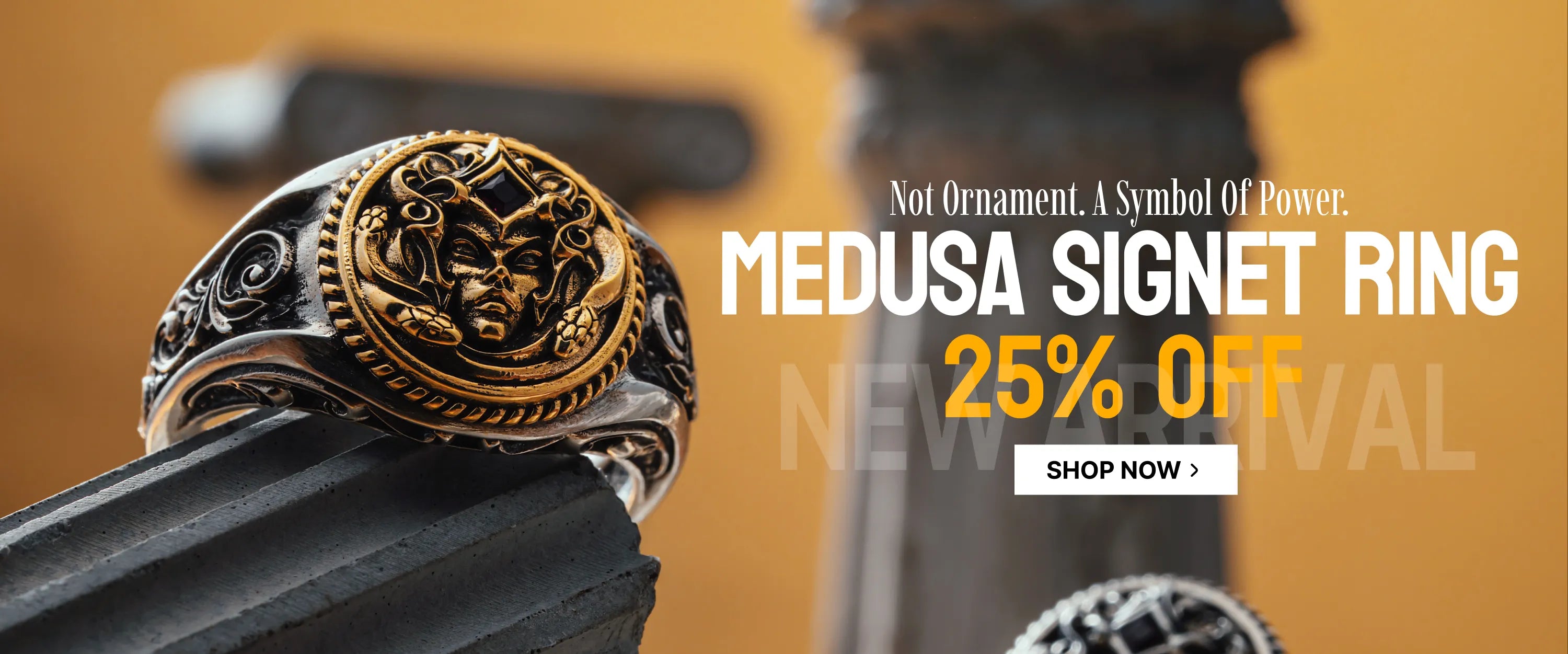 Medusa Signet Ring