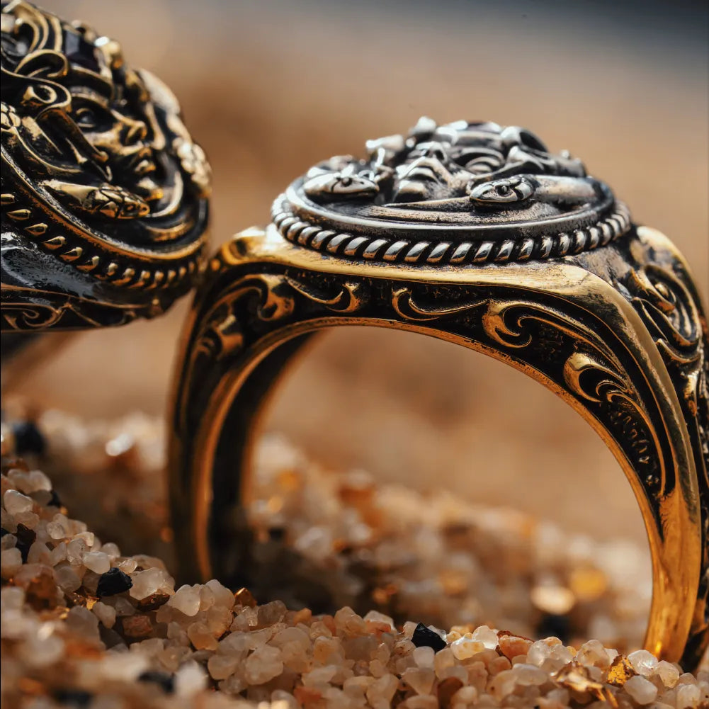 Medusa Signet Ring Details 12