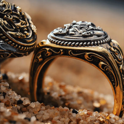 Medusa Signet Ring Details 12
