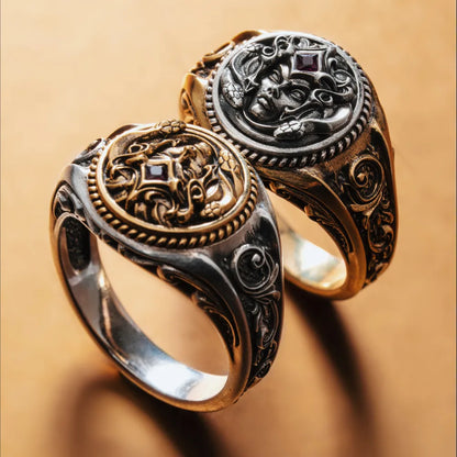 Medusa Signet Ring Details 14