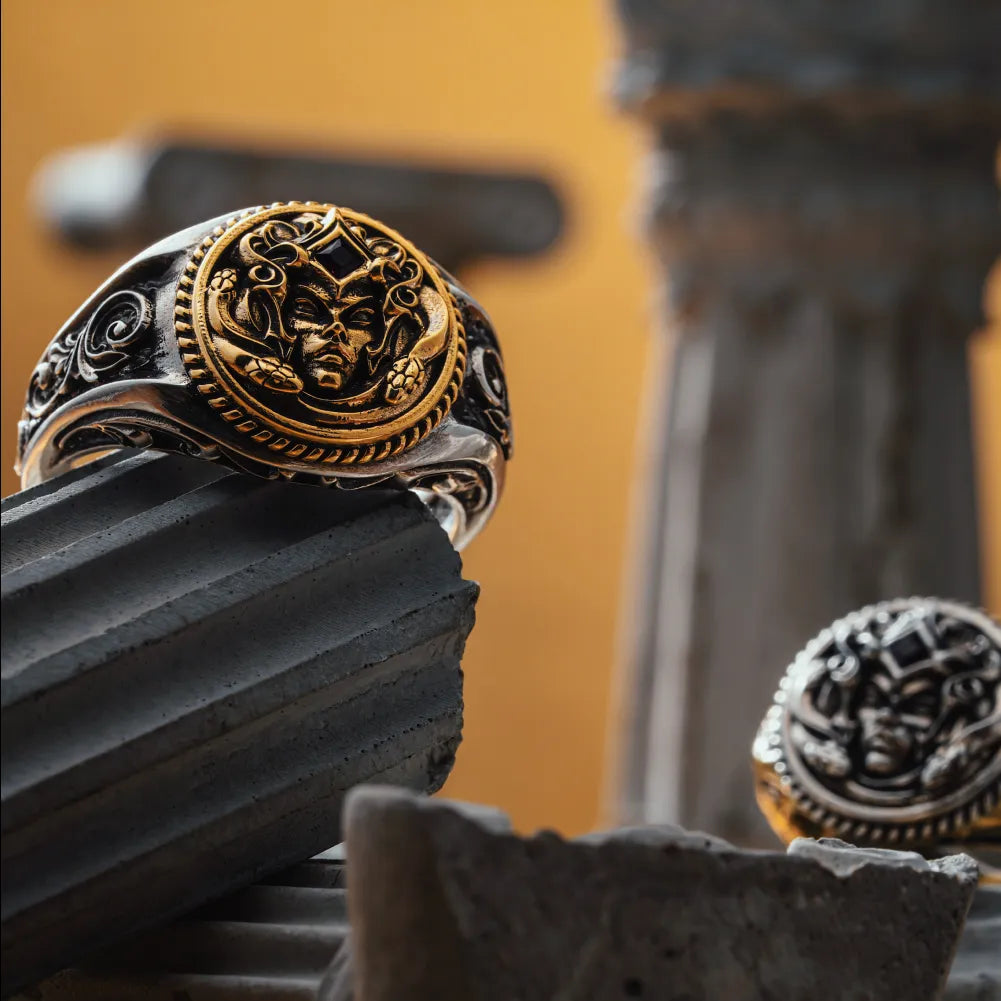 Medusa Signet Ring Details 15