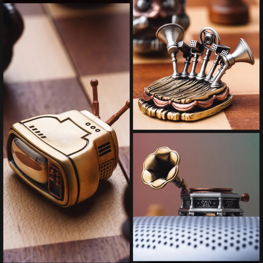 White Bronze & Copper Monkey Figurine details 03