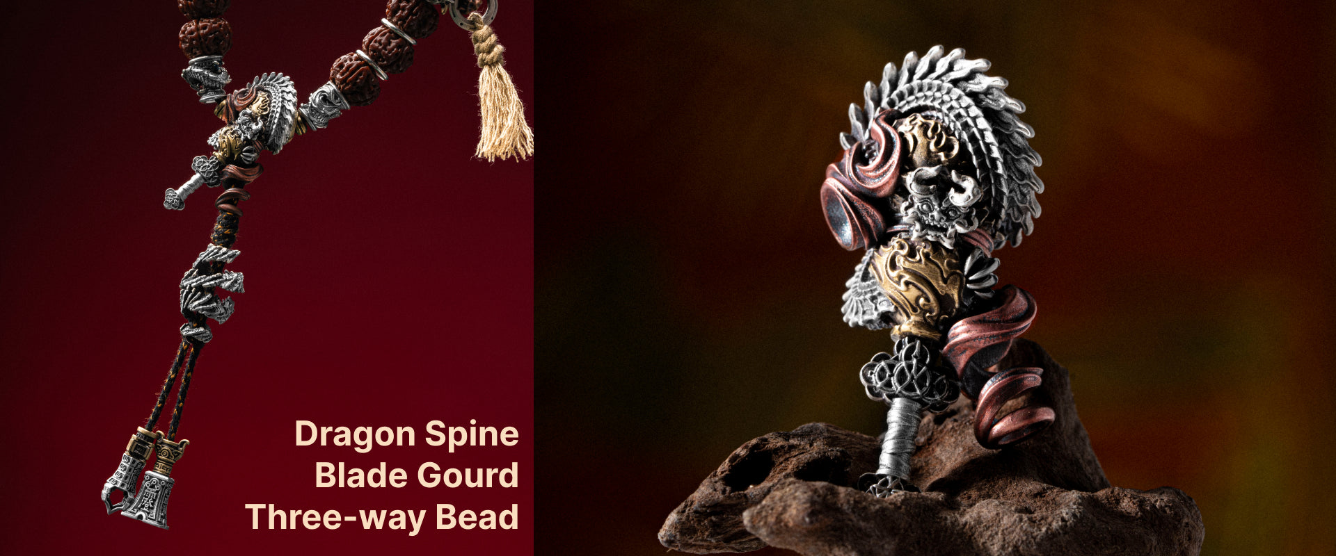 Dragon Spine Blade Gourd Three-way Bead