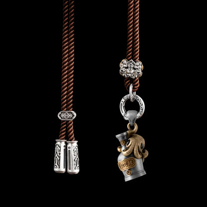 With Silver Ring Rope Necklace